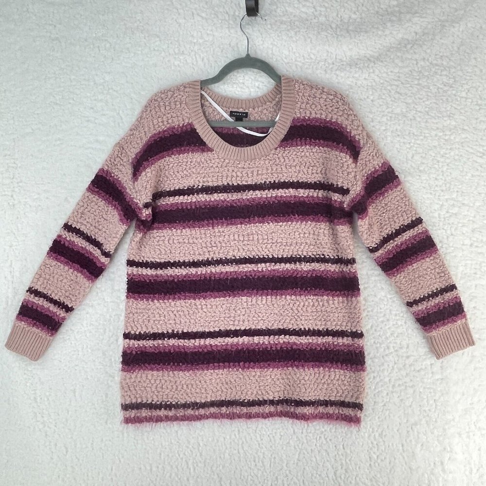 Torrid Women's Pink Long Sleeve Popcorn Pullover Drop Shoulder Sweater Size M/L